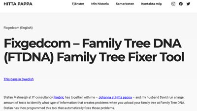 Fixgedcom – Family Tree DNA (FTDNA) Family Tree Fixer Tool 